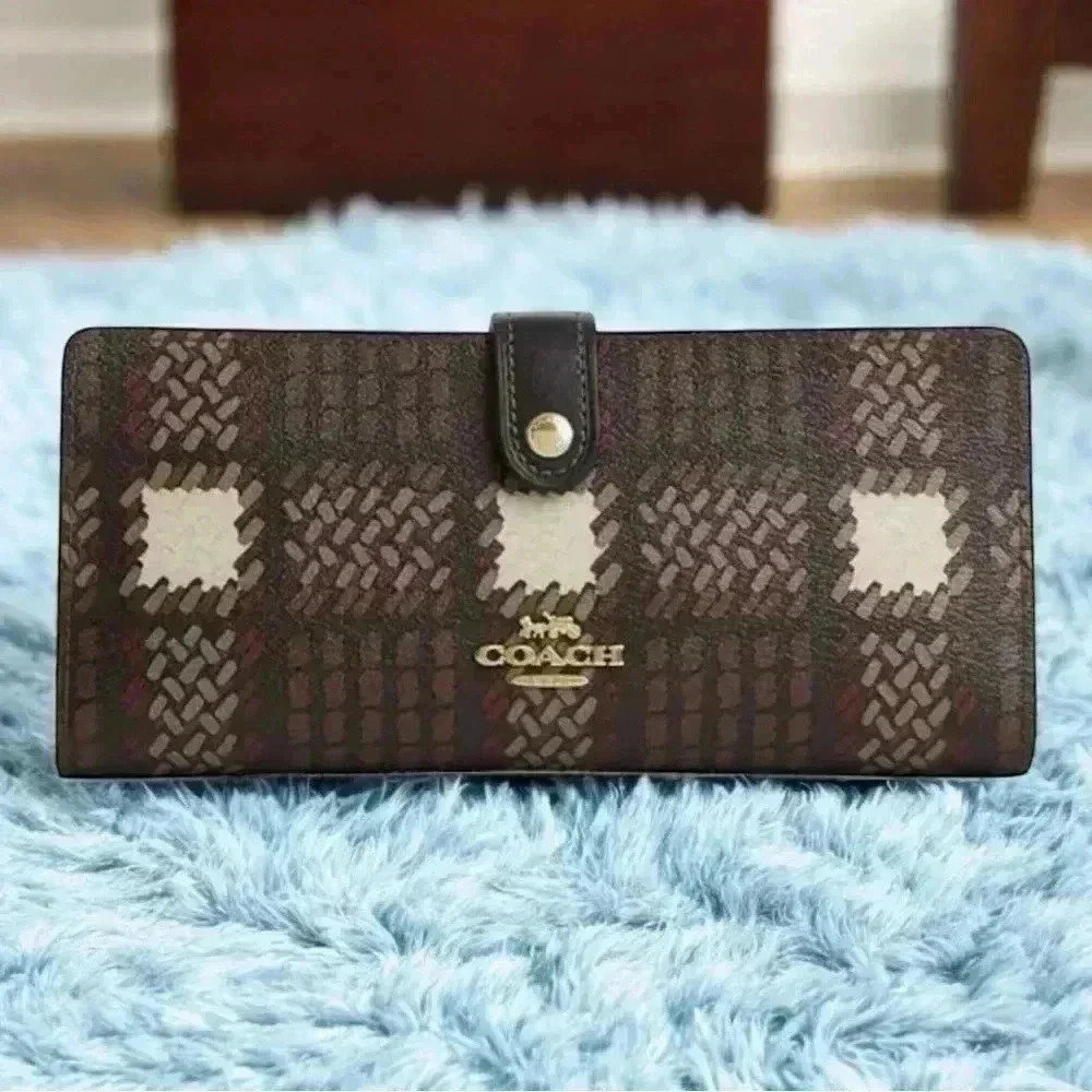 Coach Plaid Long Wallet